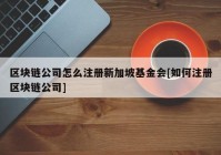 区块链公司怎么注册新加坡基金会[如何注册区块链公司]