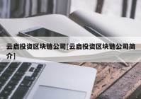 云启投资区块链公司[云启投资区块链公司简介]