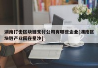湖南打击区块链支付公司有哪些企业[湖南区块链产业园在星沙]